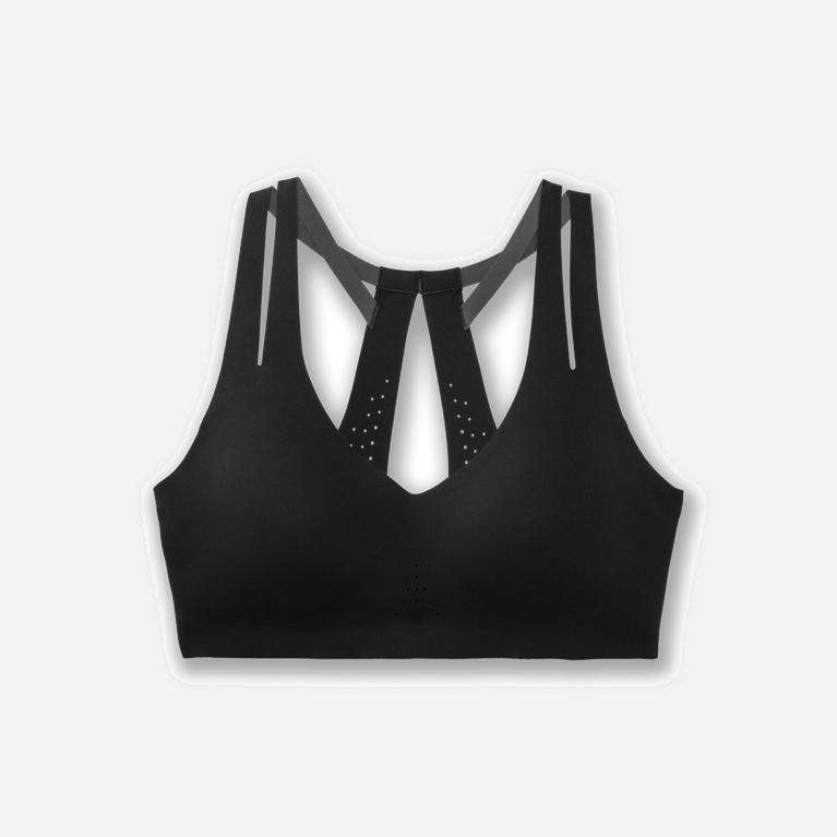 Brooks Dare Strappy NZ - Women's Running Bra - Black (62718-RHEP)